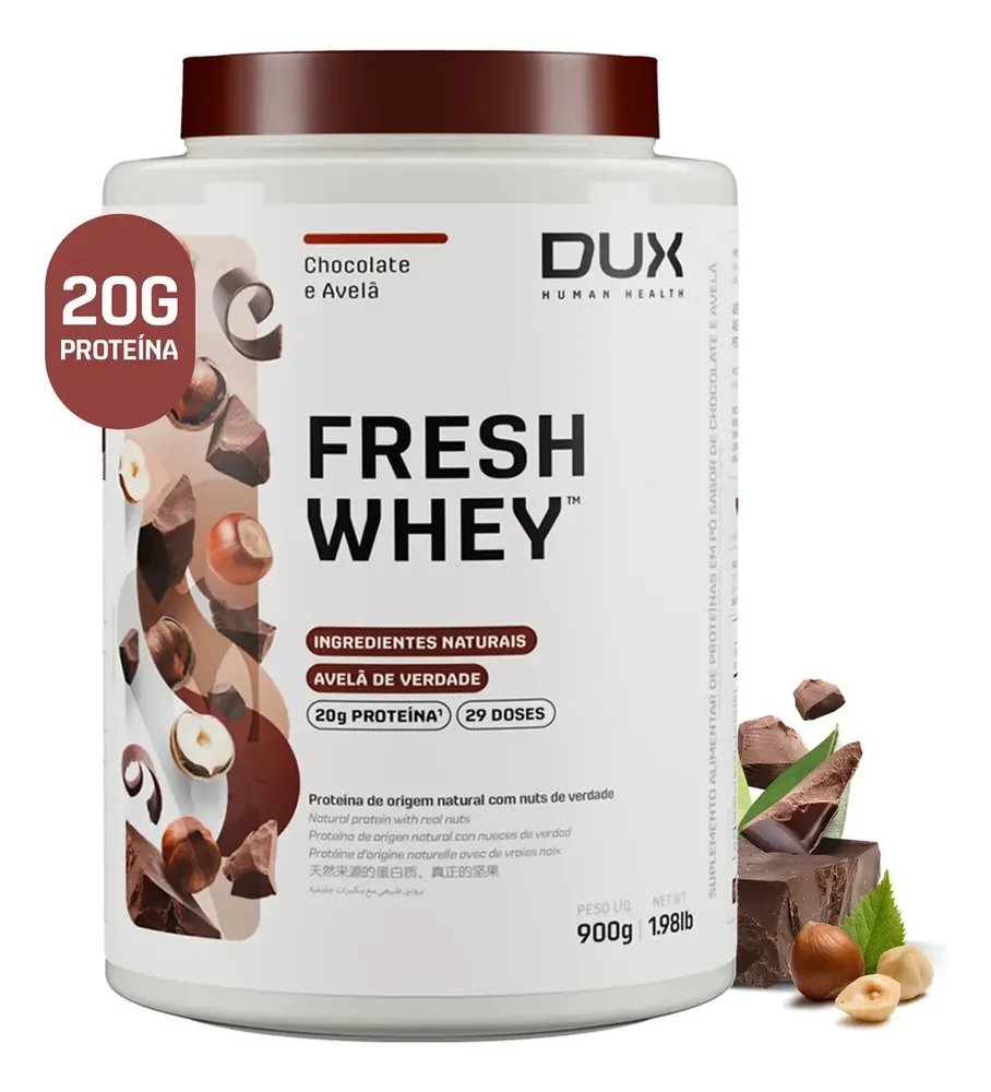 Whey protein Dux Nutrition FreshWhey em pó sabor Chocolate belga e avelã x 900g