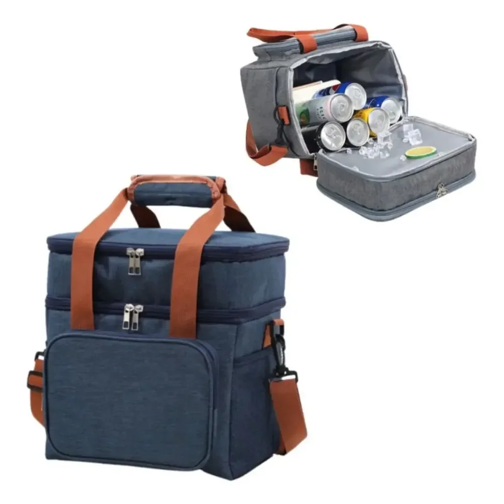 Bolsa Térmica Mochila Caixa Para Bebidas Praia Viagem Cor Azul-marinho