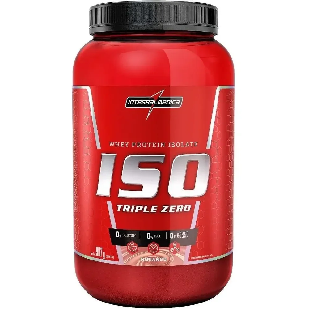 Whey Protein Iso Triple Zero Morango 900g Integralmédica