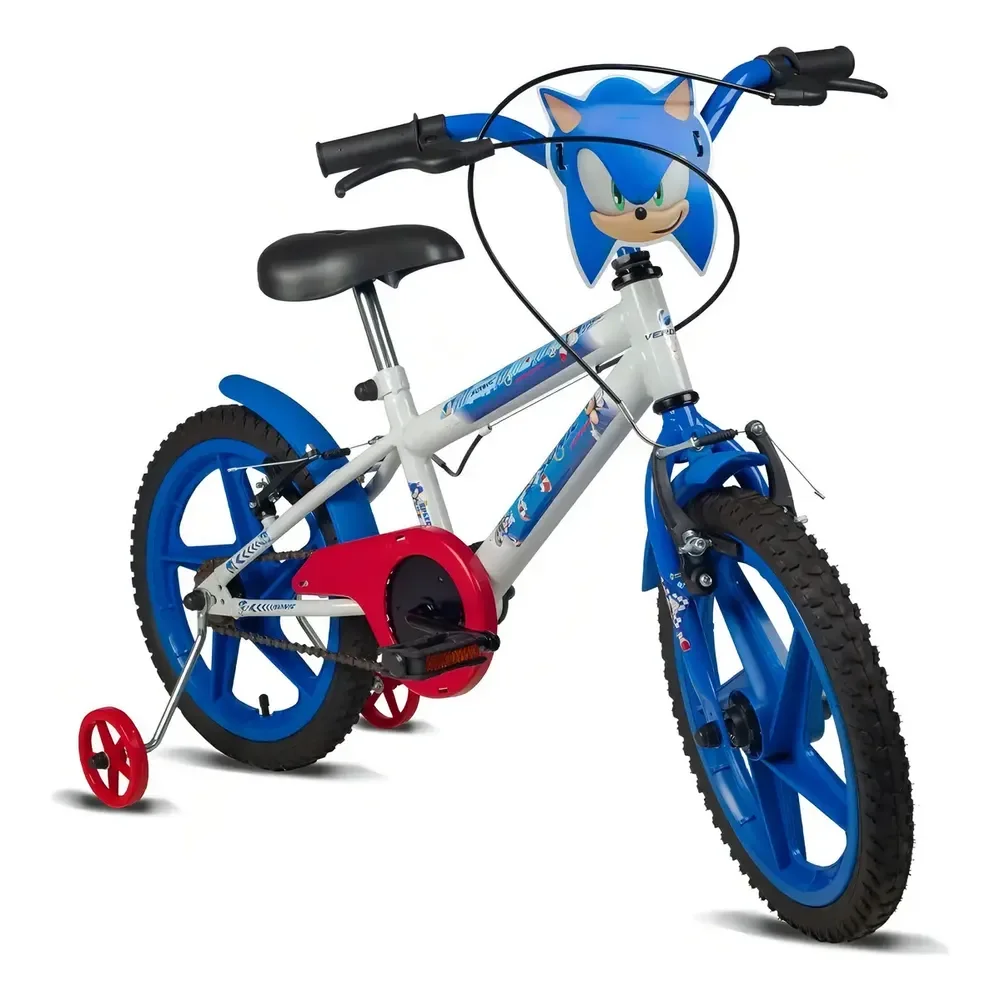 Bicicleta Infantil Verden Sonic Aro 16 Com Rodinhas Laterais Azul/branco