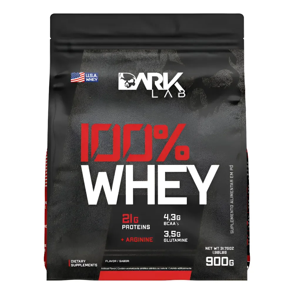 Whey Protein Concentrado 100% 900g Refil Dark Lab Baunilha Baunilha