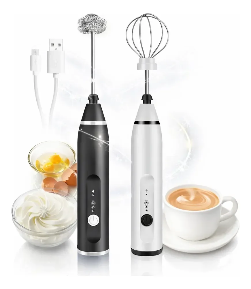 Misturador Mixer Bebida Ovos Café Portátil Elétrico Potente Preto 1.2v