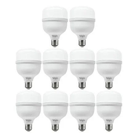 Kit 10 Lâmpada Super Bulbo Alta Potência Led 50w 6500k Elgin Cor Da Luz Branco 110v/220v