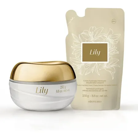 Combo Creme Acetinado Hidratante Desodorante Corporal Lily 2