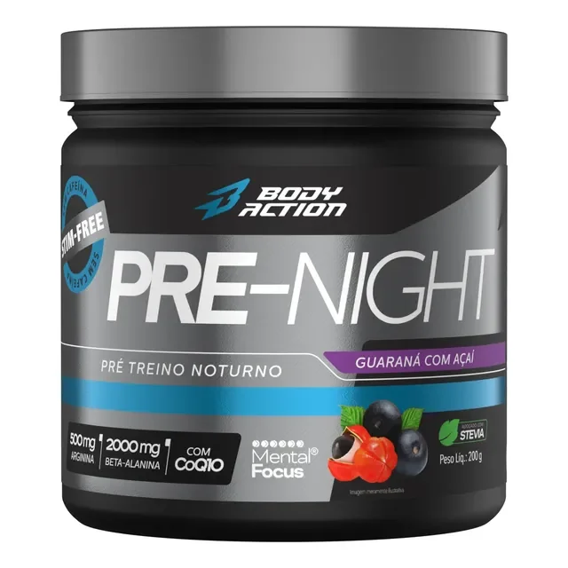 Pre Night 200g Pré Treino Noturno Sem Cafeína Bodyaction