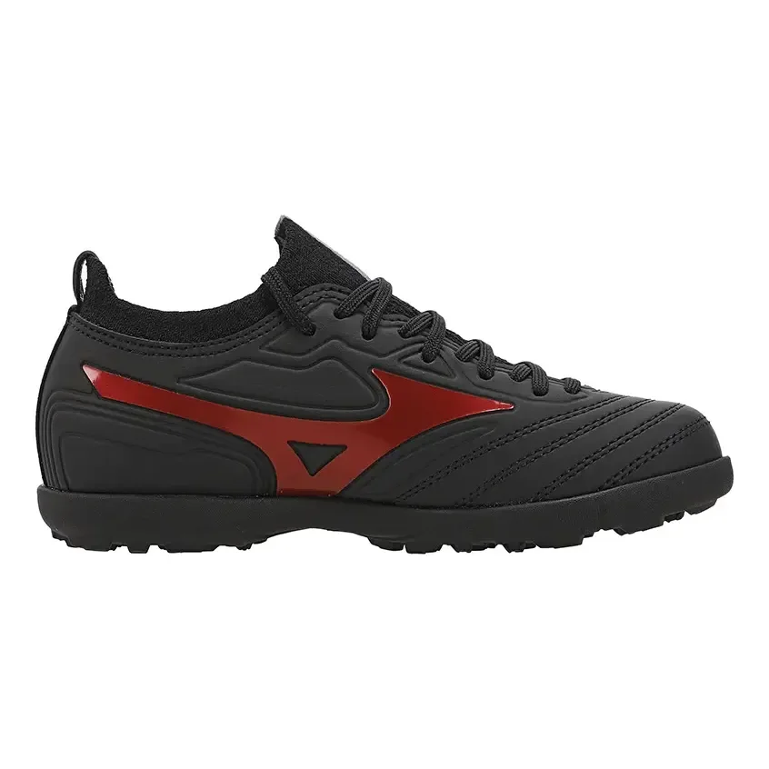 Chuteira Society Juvenil Menino Regent As Mizuno Preto/vermelho Lisa 34 Br