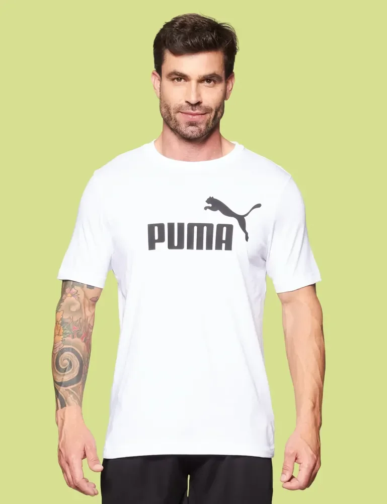 Camiseta Masculina Ess Logo Tee  Puma Puma White Liso M