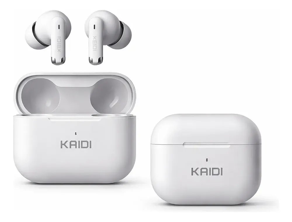 Fone Bluetooth 5.4 Sem Fio Tws Kaidi Kd780 Graves Potentes Branco