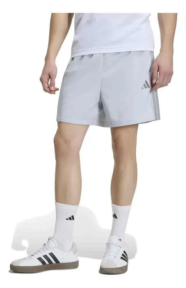 Shorts Masculino Essential Três Listras Chelsea adidas Cinza Liso G