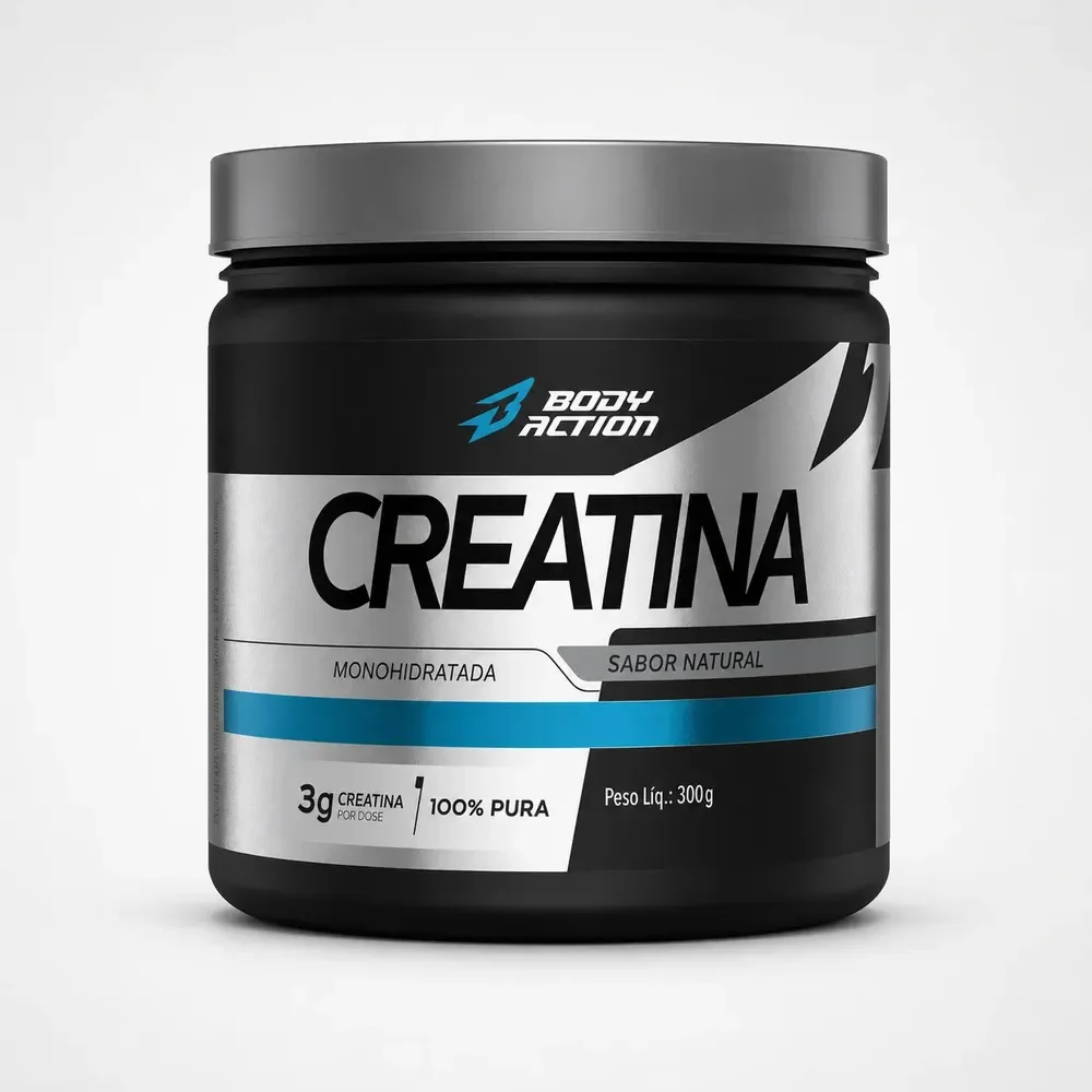 Creatina Bodyaction 300g 100 Pura Sem Sabor Sem Sabor