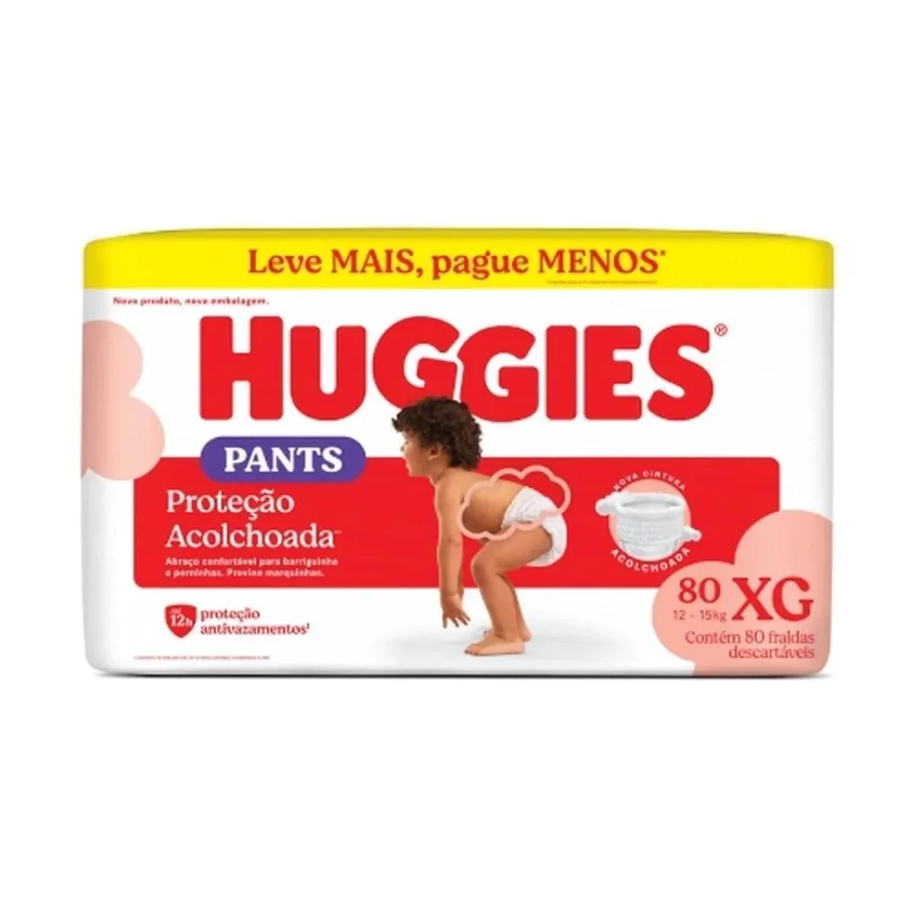 Fralda Huggies Máxima Proteção Roupinha Xg Max 80 Unidades