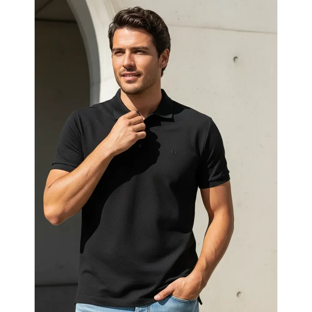 Camisa Polo Masculina Polo Wear Piquet Preto Liso Gg