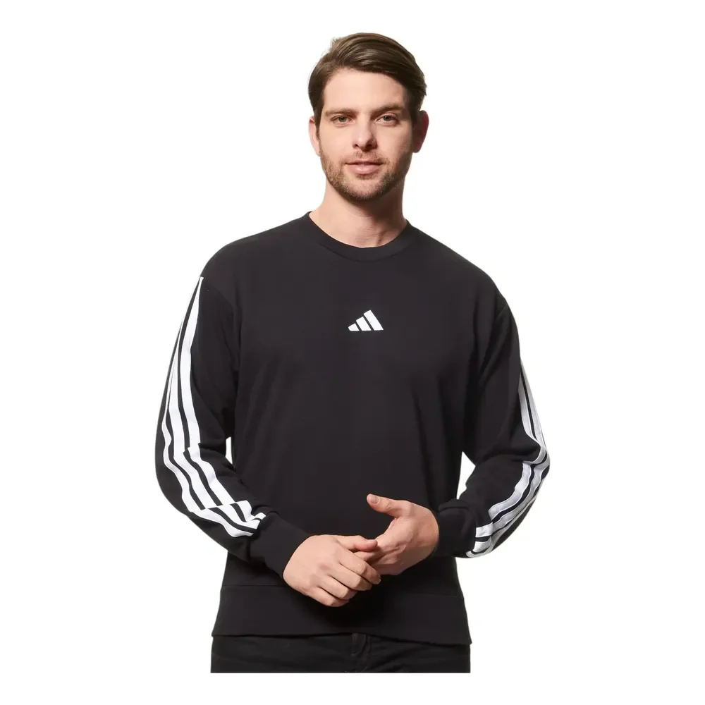 Moletom Casual Masculino Essentials Três Listras adidas M Black/white Liso