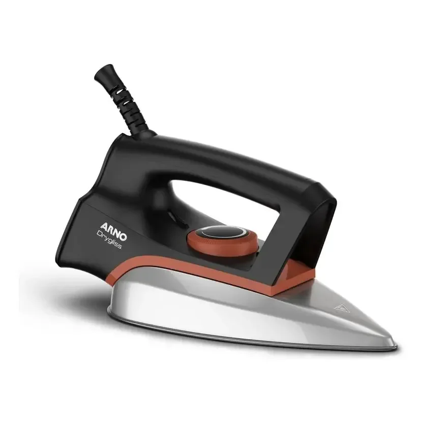 Ferro A Seco Arno Drygliss Steam Iron Com Base Antiaderente Fs31 Preto E Terracota 127v