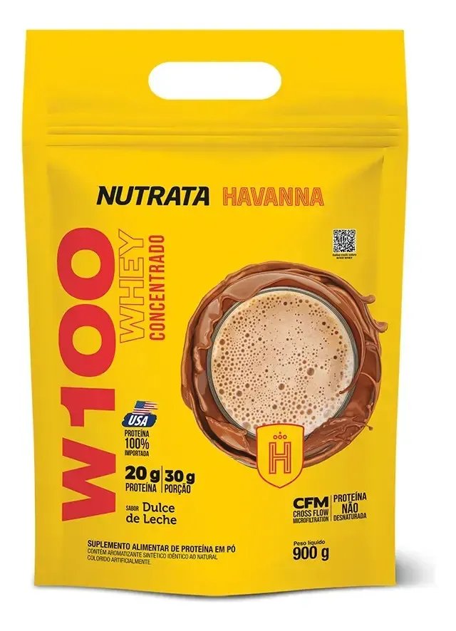 W100 Whey Concentrado Refil Pouch 900g Ducle de Leche Havanna Nutrata