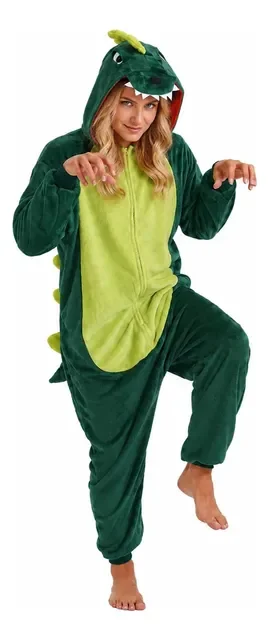 Pijama Macacão Kigurumi Unisex De Dinossauro De Plush