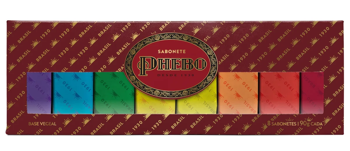 Phebo Caixa de Sabonetes, Vinho, 90g, 8 unidades