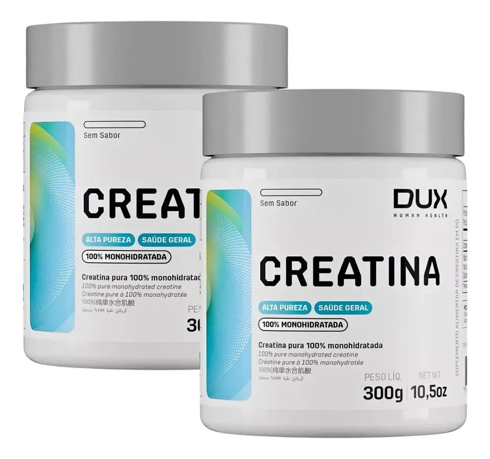 Kit 2x Creatina Dux Human Health Em Pó Sem Sabor 300g