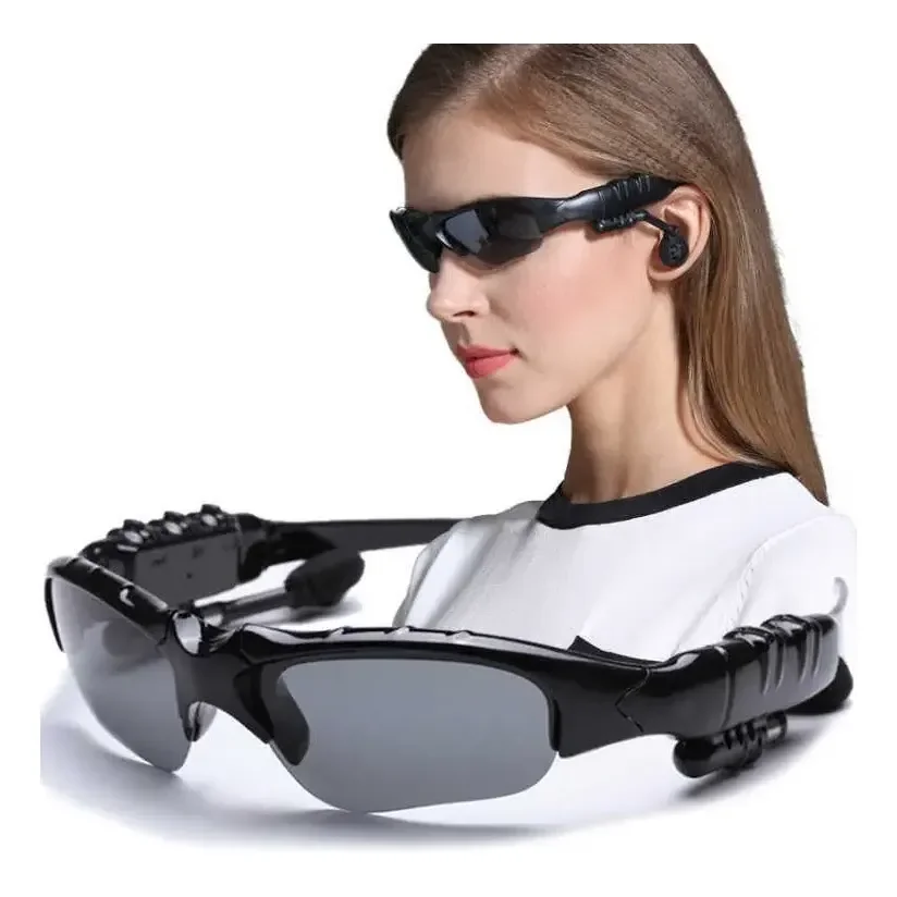 Óculos De Sol Sem Fio Bluetooth Mp3 Dobrável Esporte Praia
