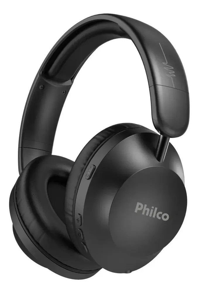 Fone de Ouvido Bluetooth Philco Extreme ANC 50h de Bateria Bluetooth 5.4 Preto PFO09P