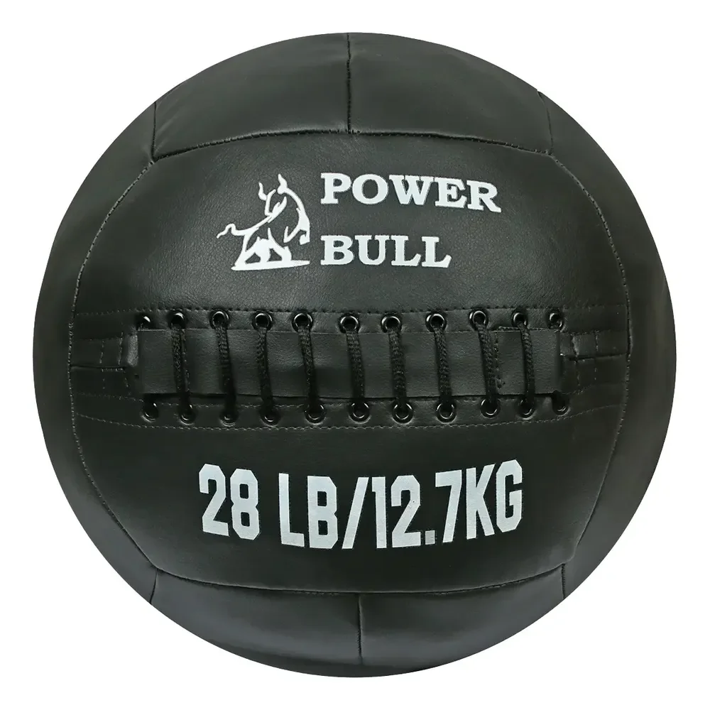 Wall Ball 12,7 Kg Crossfit Wall Ball Funcional De Couro Eco Preto