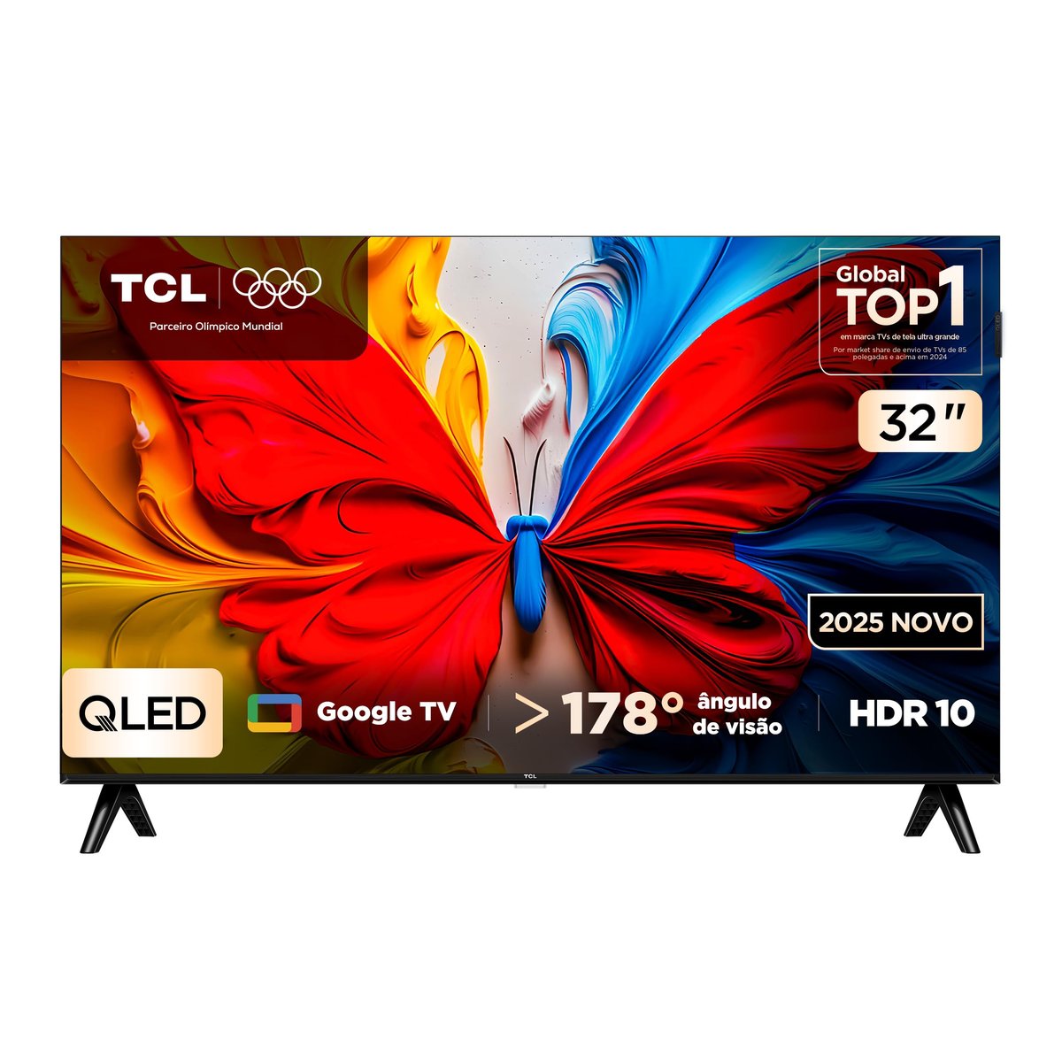 Smart TV TCL 32 Polegadas QLED Full HD S5K WiFi Bluetooth Google TV 2 HDMI HDR10 Dolby Audio 32S5K