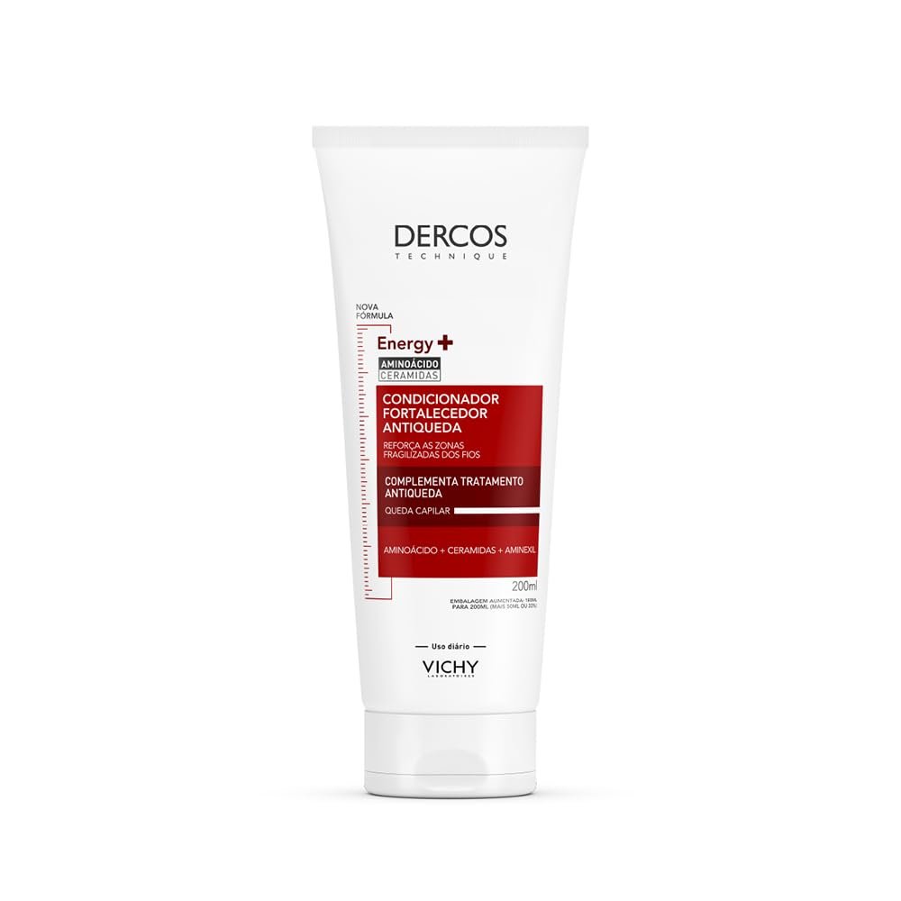 Vichy Dercos Energy+, Condicionador Antiqueda Fortalecedor com Aminexil, Aminoácidos e Ceramidas, +1.000 Fios Salvos em 1 Mês e +47% Fios Fortalecidos, 200ml