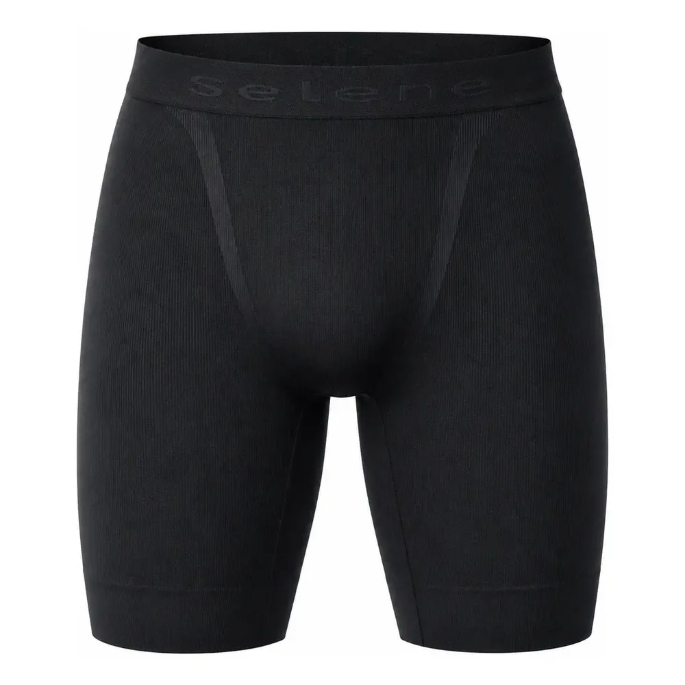 Bermuda Térmica Selene Sem Costura Compressão Masculina Preto Liso G