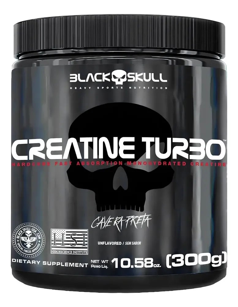 Suplemento em Pó 300g Caveira Preta Turbo Black Skull Sem sabor