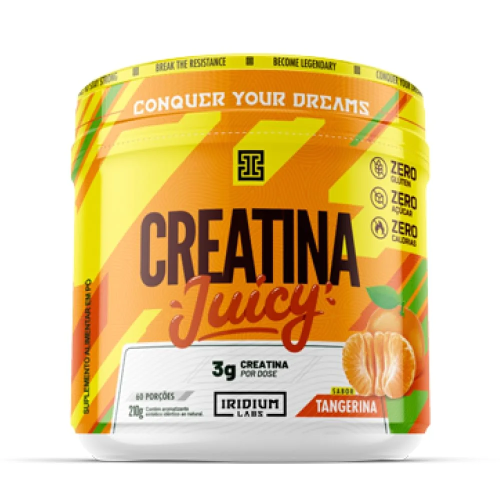 Iridum Labs Creatina Juicy 210g Monohidratada - Tangerina - Energia Resistência Força - 60 Doses