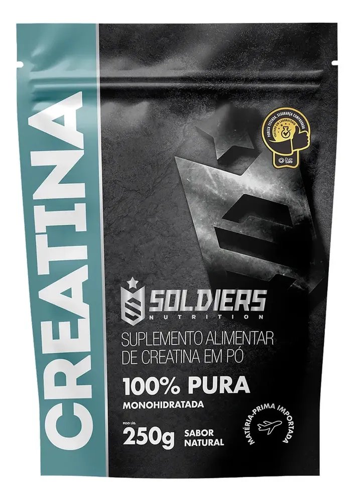 Creatina 250g Suplemento Monohidratada em pó 100% Pura - Soldiers Nutrition