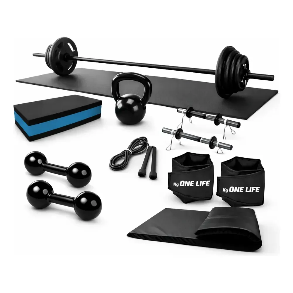 Kit Aeróbico Fitness Ginástica 12 Itens  2x4 Kg 2x1 Kg 2x4 Kg + 2x1 Kg