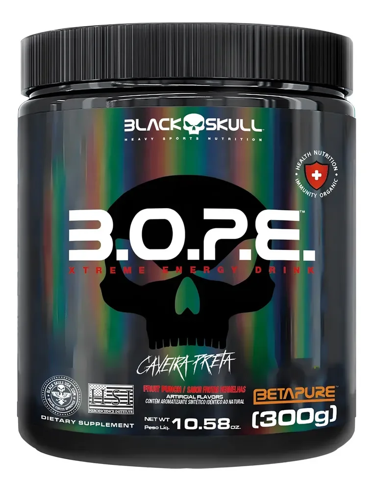 Pré Treino Bope Frutas Vermelhas Black Skull 300g - T. Foods
