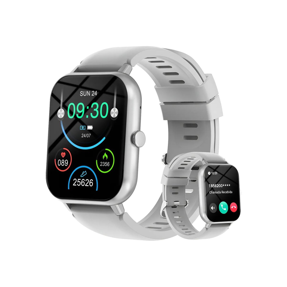 Bettdow SmartWatch, relogio smartwatch feminino com 1.83" Ecrã tátil, à prova d'água IP67, Recebimento de Notificações, relogio masculino com 100+ Modos Esportivos Faz e Recebe Ligações (Prata)