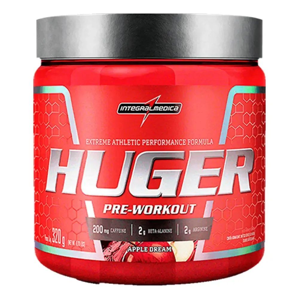 Pré-treino Huger 320g - Força, Foco E Energia - Apple Dream - Integralmedica Sonho De Maçã
