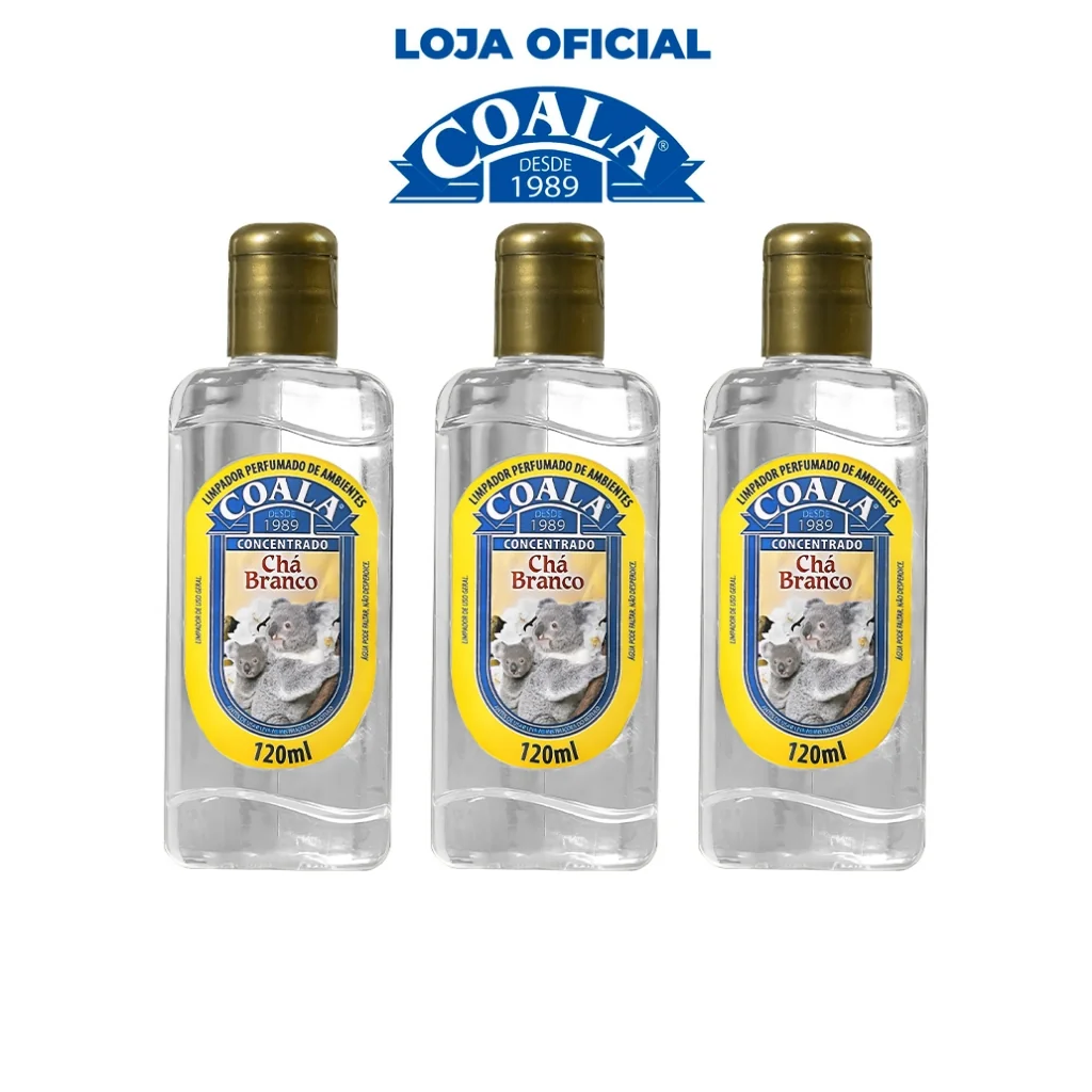Combo 3 Limpadores Coala Chá Branco 120 ml