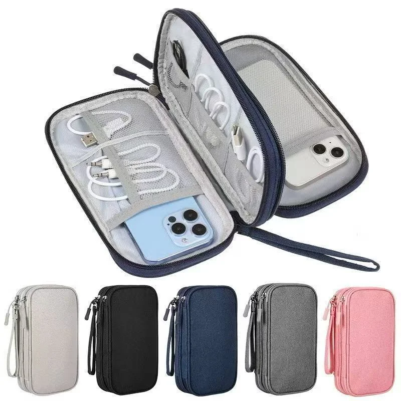 Necessaire organizadora bolsa portatil celular cabos fios  armanazamento