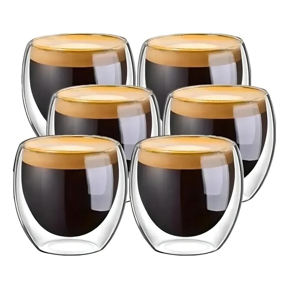 Copos De Vidro Borosilicato Duplo Nespresso 6 Unidades Cor Transparente