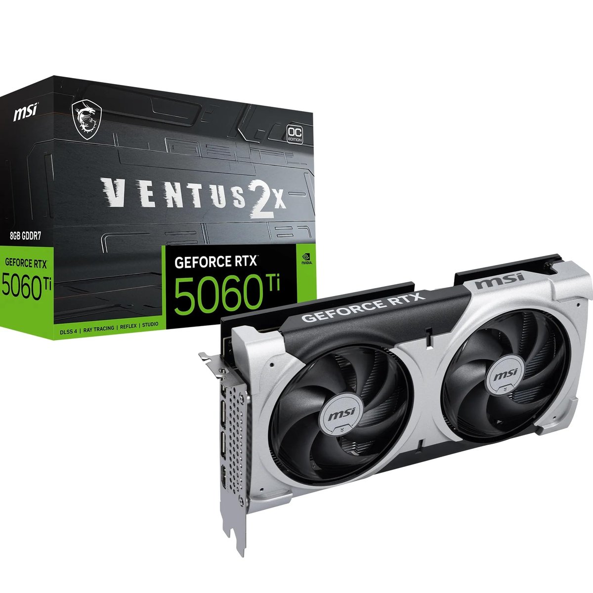 Placa de Vídeo MSI RTX 5060 Ti Ventus 2X OC Plus – 8GB GDDR7, Ray Tracing, DLSS 3, Dual Fan – 912-V536-024