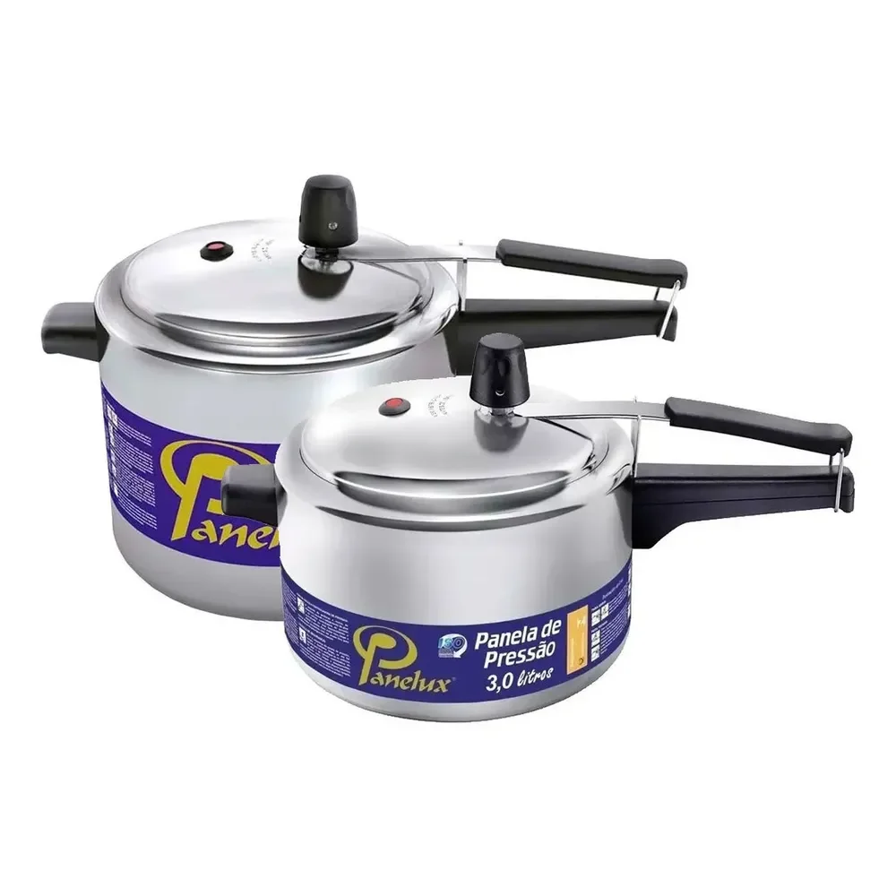 Kit 2 Panelas De Pressão 3,0 E 4,5 Lt Polida Classic Panelux Cinza