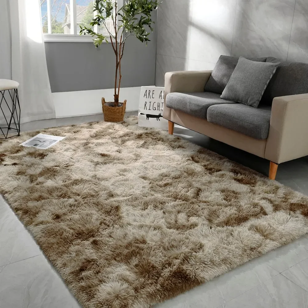 Tapete 2,00x1,50 Peludo Felpudo Para Sala e Quarto Cores Cor Bege-mesclado Desenho Do Tecido Pelo Alto Casa Laura Enxovais Tapete Médio Para Sala 2x1,5m, Antiderrapante e Lavável - Bege Mesclado