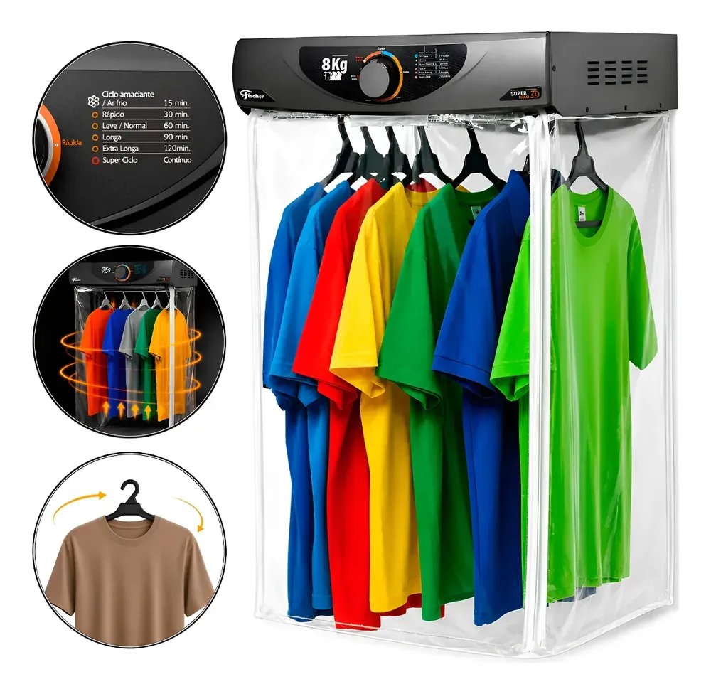 Secadora Fischer Super Ciclo 8 Kg Com Timer Contínuo Cinza 220v