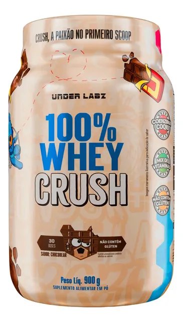 100% Whey Crush Under Labz Concentrado Coenzima Q10 Bcaa's