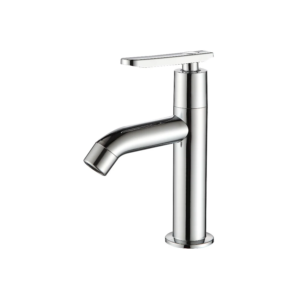 Torneira Cromado branco Fria ABS Para Lavatório Banheiro Pia Mesa 1/4 Volta