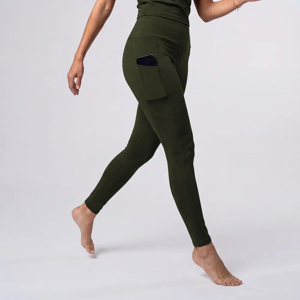 Calça Legging Fitness Cintura Alta Mercado Livre Basics Verde-musgo Liso M