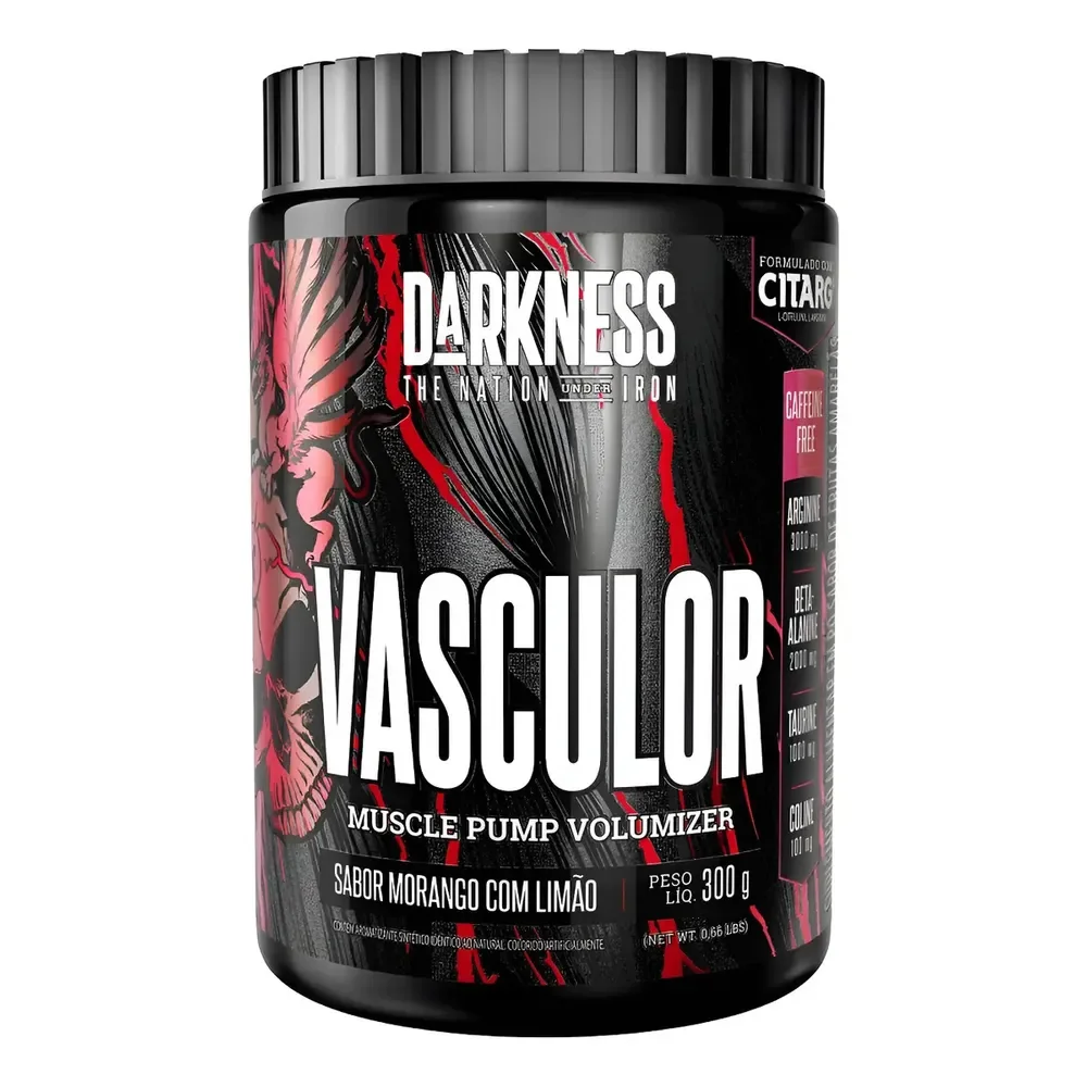 Muscle Pump Volumizer Vasculor Powder Morango com Limão 300g Darkness