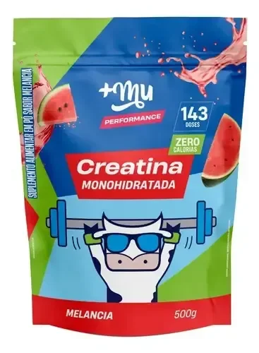 Creatina Monohidratada 100% Pura Mais Mu Sabor Melancia 500g