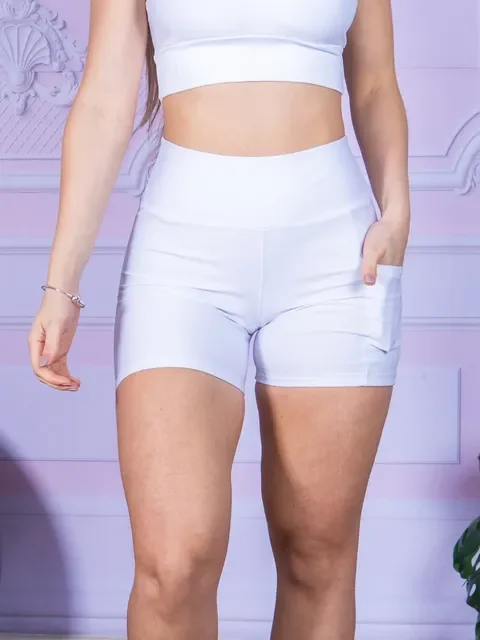 Shorts Academia Feminino Modelador Com Bolso Zero Transparen
