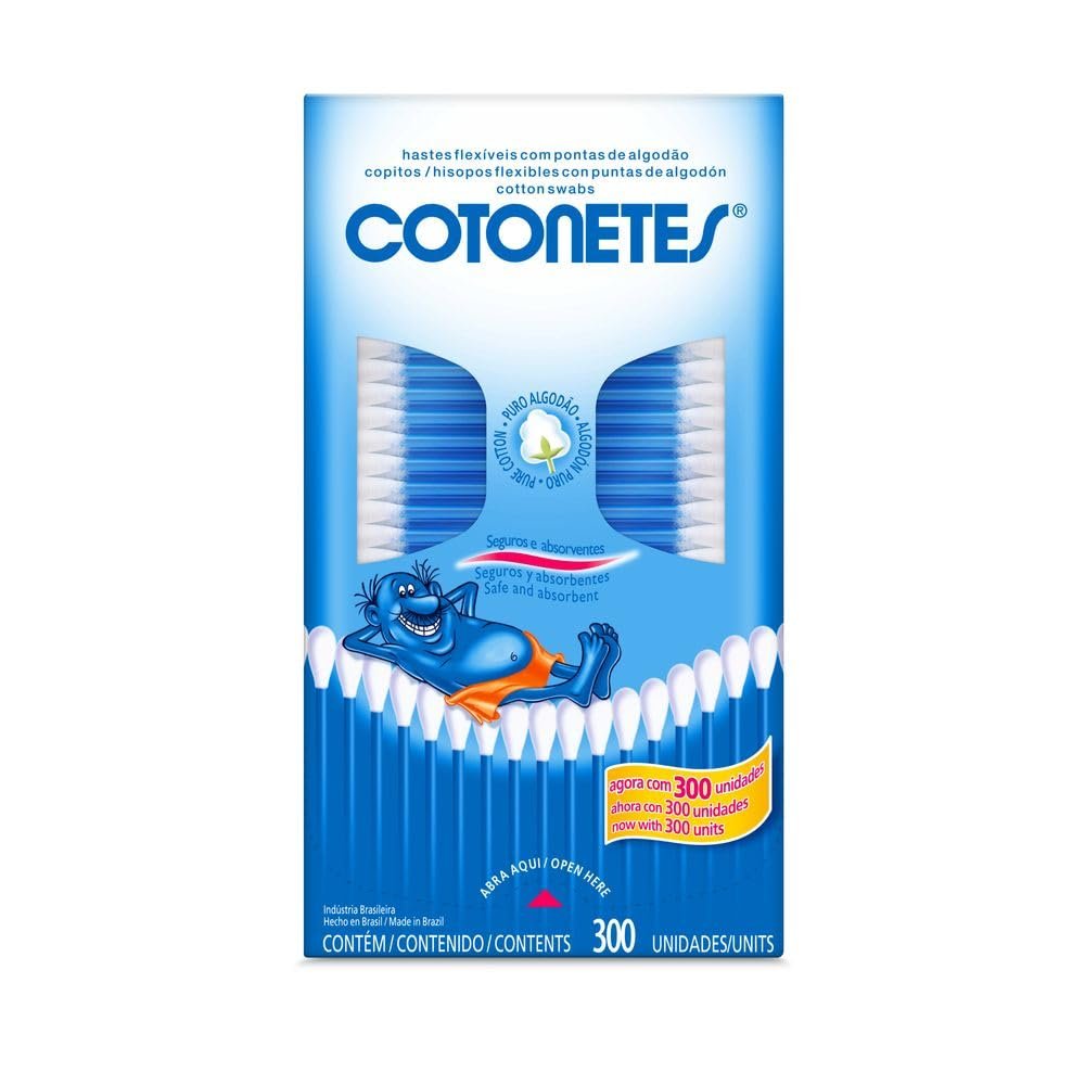 Cotonetes Hastes Flexíveis,300un