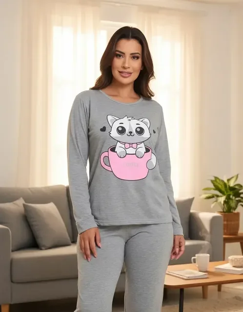 Pijamas De Frio Camisa E Calça De Malha Atacado Promoção